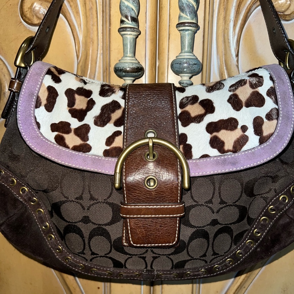 Coach Leopard Shoulder Purse